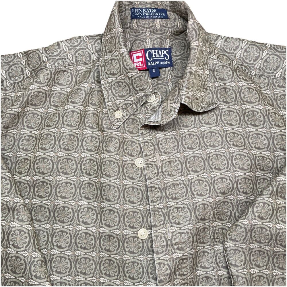 VIntage Chaps Ralph Lauren Men's S/S Button Up Long Sleeve Olive Green Soft